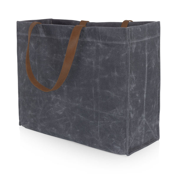 Market Waxed Canvas Tote with Leatherette Handles