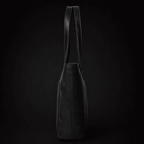 Classic Black Leather Tote Bag