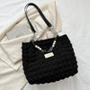 Bubble Textured Tote Bag - Black / One Size