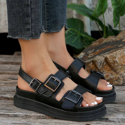 Buckle Open Toe Platform Sandals