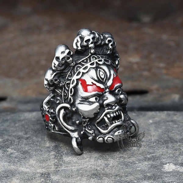 Buddha God of Wealth Stainless Steel Skull Ring