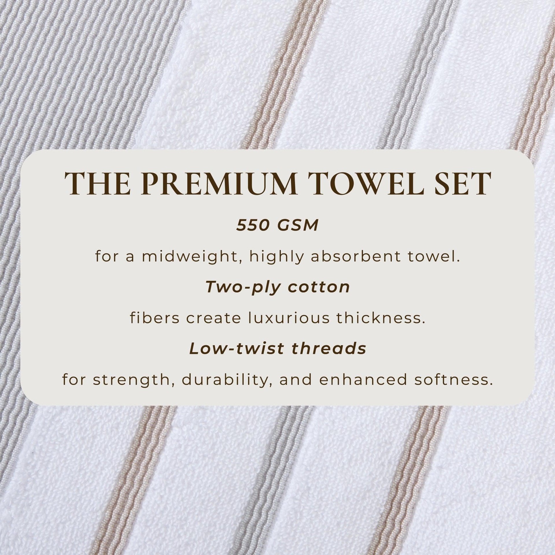 Decorative Cotton Stripe Bath Towel Set - Noelle Collection
