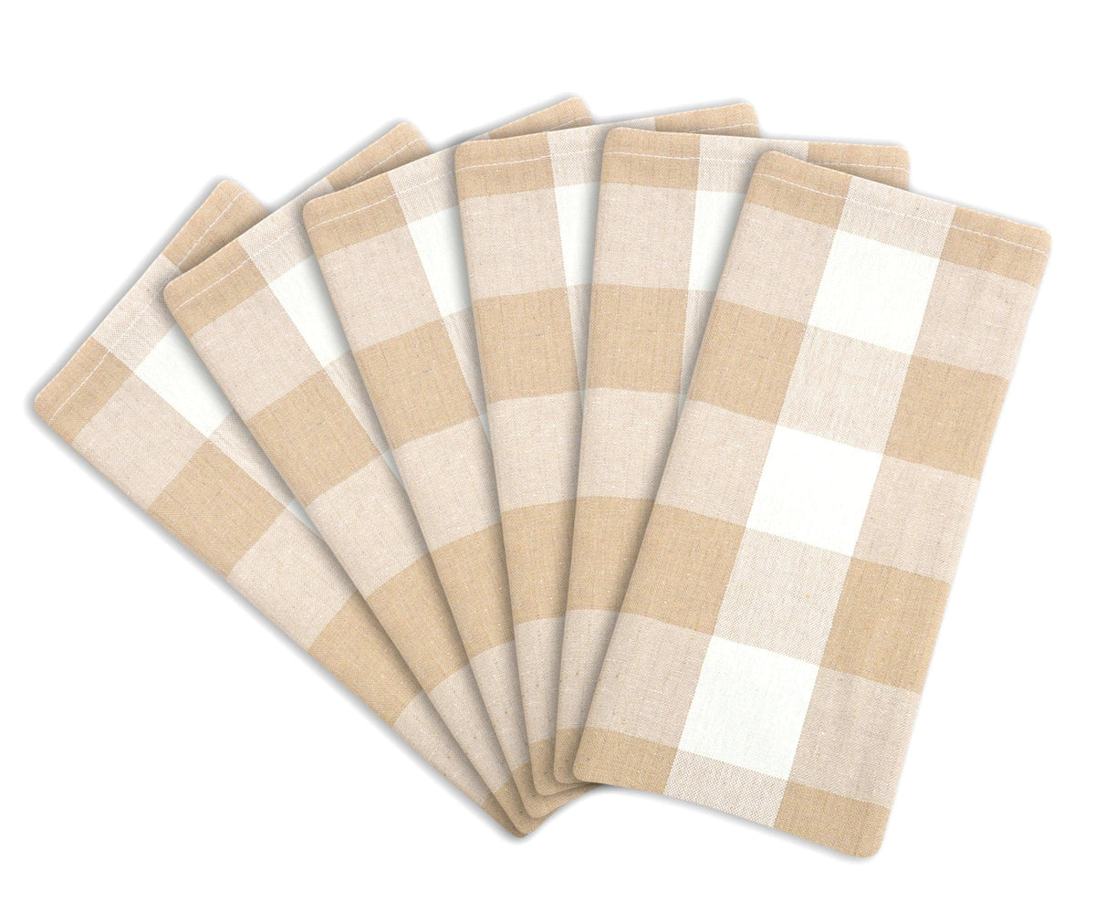 Beige Plaid Napkins