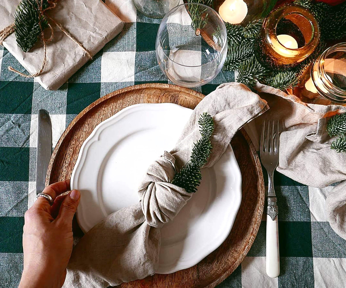 Green Checkered Tablecloth