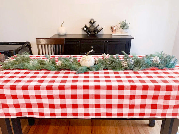 Red and White Checkered Tablecloth