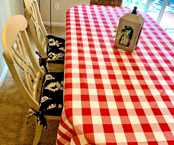 Red and White Checkered Tablecloth