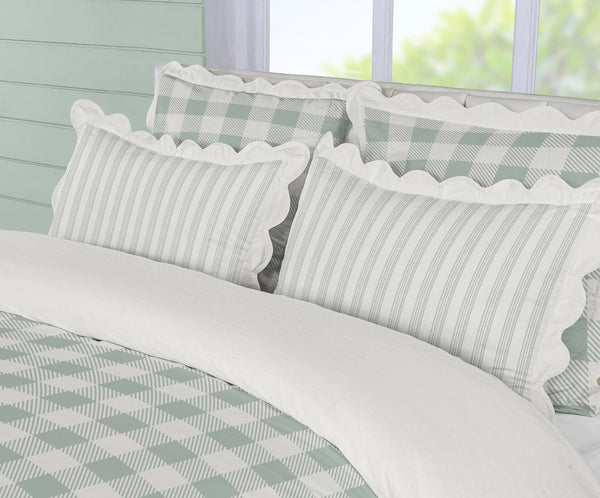 5 Piece Cotton Duvet Cover Set - Queen | Buffalo Check (SW Naturally Refined Collection)