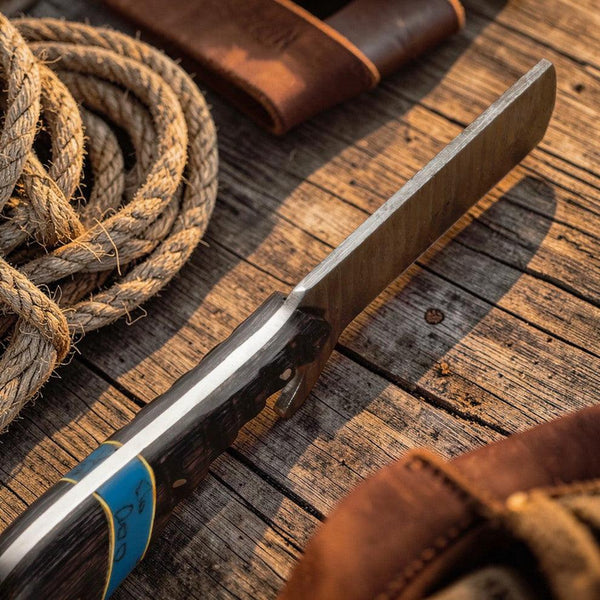 Bull Cutter Knife 1095 Damascus Steel Ranch Knife