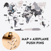 Bundle: Colored Map and Airplanes Pins - M (24"x 39") / Nordik