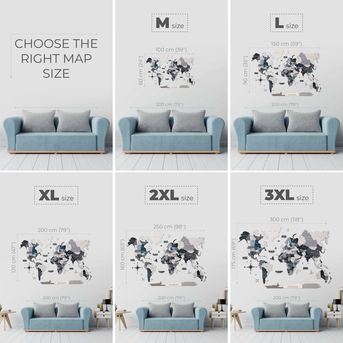 Bundle: Colored Map, Photo Frames, Flags and Airplanes Pins