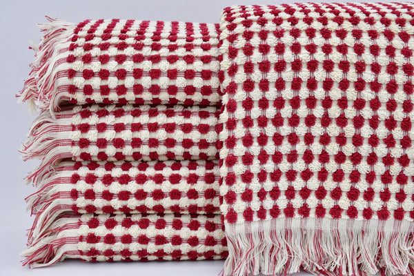 Bubble Red Terry Hand Towel