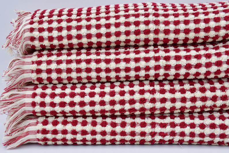 Bubble Red Terry Hand Towel