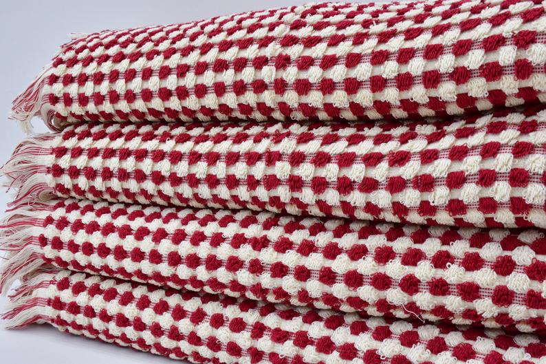 Bubble Red Terry Hand Towel