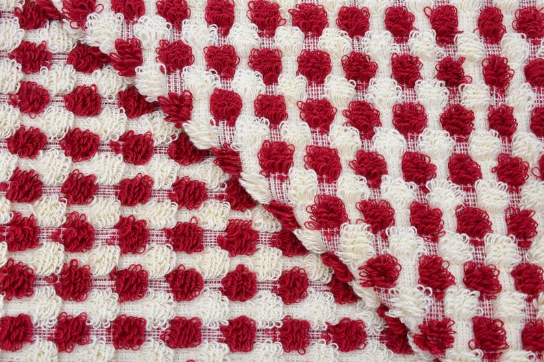 Bubble Red Terry Hand Towel