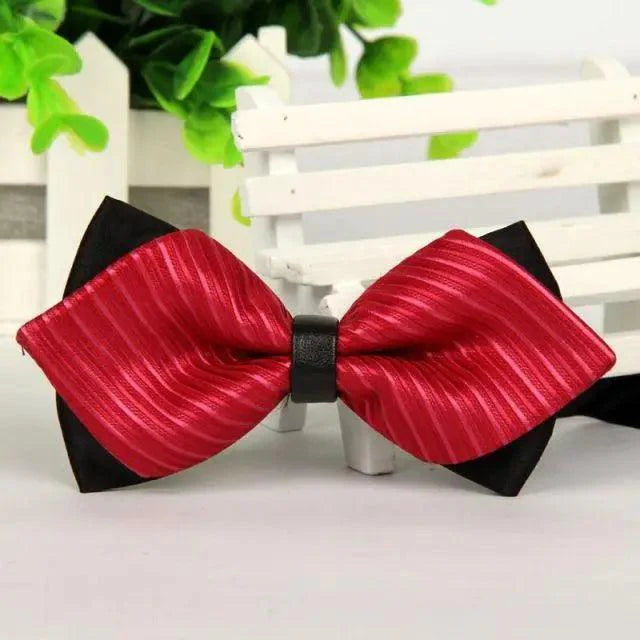 Business Black Golden Butterfly Men Bowtie Luxury Double Layer Pointed Classic Bow Tie Lovely Men Gift For Office And Meetings