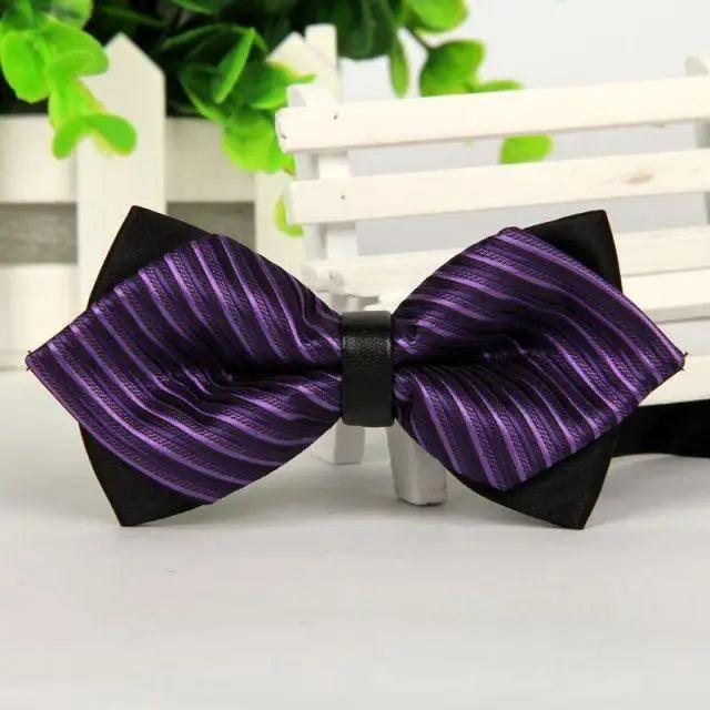 Business Black Golden Butterfly Men Bowtie Luxury Double Layer Pointed Classic Bow Tie Lovely Men Gift For Office And Meetings