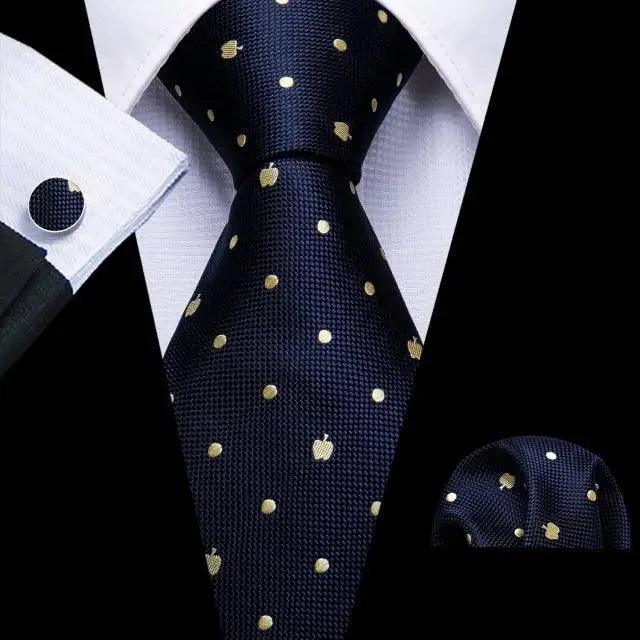 Business Luxury Men Silk Necktie Fashion Tie Sets For Men Wedding Party Wear Elegant Neck Tie Design For Men Soft Business Casual Suit Neckties