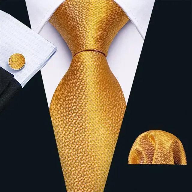 Business Luxury Men Silk Necktie Fashion Tie Sets For Men Wedding Party Wear Elegant Neck Tie Design For Men Soft Business Casual Suit Neckties