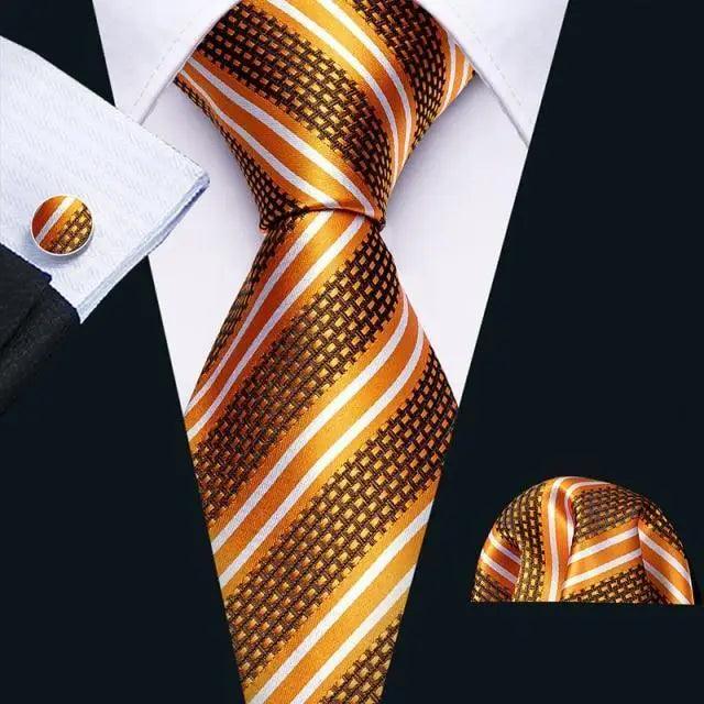 Business Luxury Men Silk Necktie Fashion Tie Sets For Men Wedding Party Wear Elegant Neck Tie Design For Men Soft Business Casual Suit Neckties