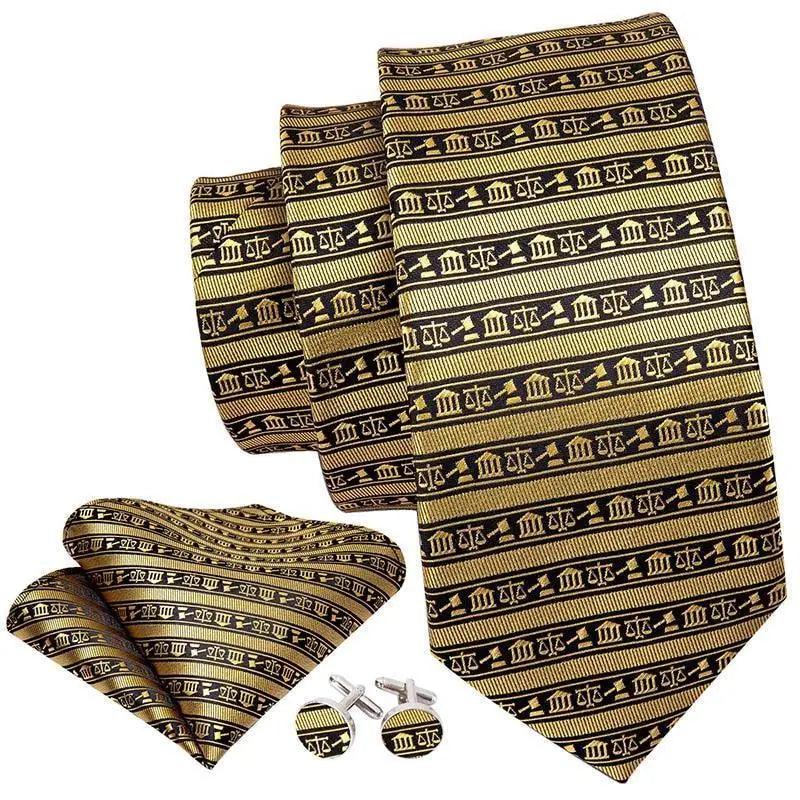 Business Luxury Men Silk Necktie Fashion Tie Sets For Men Wedding Party Wear Elegant Neck Tie Design For Men Soft Business Casual Suit Neckties