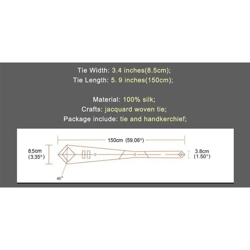 Business Luxury Men Silk Necktie Fashion Tie Sets For Men Wedding Party Wear Elegant Neck Tie Design For Men Soft Business Casual Suit Neckties