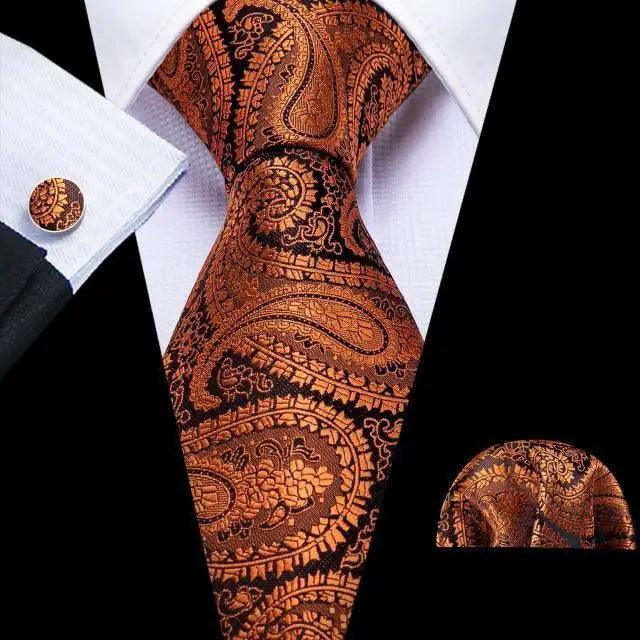 Business Luxury Men Silk Necktie Fashion Tie Sets For Men Wedding Party Wear Elegant Neck Tie Design For Men Soft Business Casual Suit Neckties