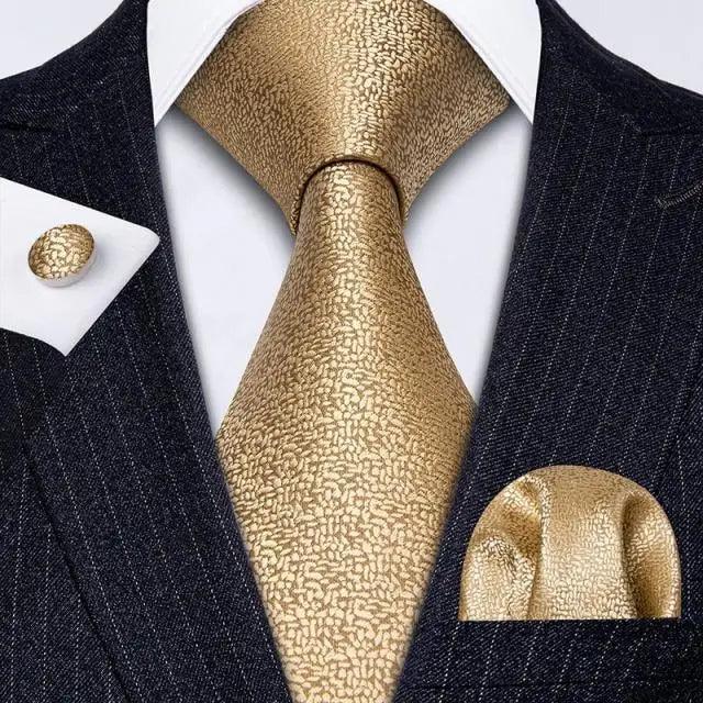 Business Luxury Men Silk Necktie Fashion Tie Sets For Men Wedding Party Wear Elegant Neck Tie Design For Men Soft Business Casual Suit Neckties