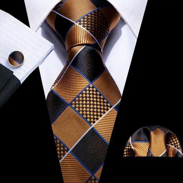 Business Luxury Men Silk Necktie Fashion Tie Sets For Men Wedding Party Wear Elegant Neck Tie Design For Men Soft Business Casual Suit Neckties