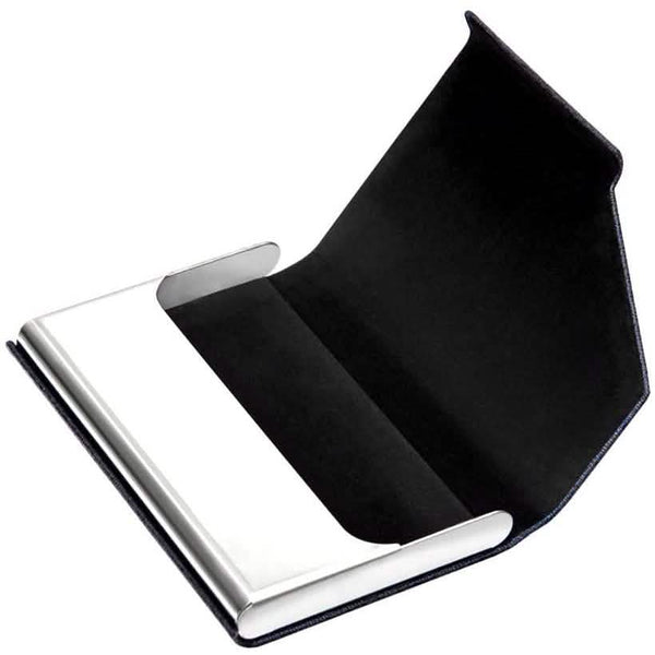 Business Name Card Holder Luxury PU Leather and Stainless Steel Multi Card Case