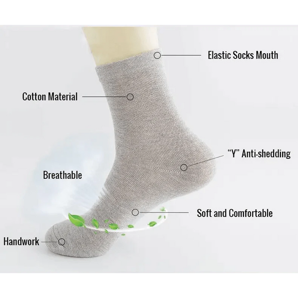 Business Simple White Cotton Socks 10 Pairs Men Breathable Socks Spring Summer Socks for Men Heavy Duty Reinforced Cotton Socks For Men