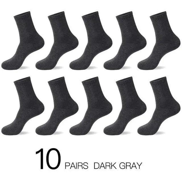 Business Simple White Cotton Socks 10 Pairs Men Breathable Socks Spring Summer Socks for Men Heavy Duty Reinforced Cotton Socks For Men