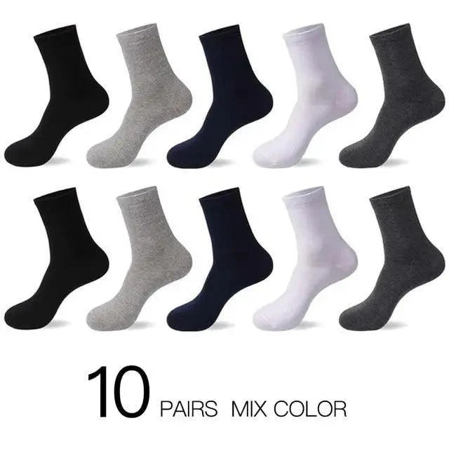 Business Simple White Cotton Socks 10 Pairs Men Breathable Socks Spring Summer Socks for Men Heavy Duty Reinforced Cotton Socks For Men