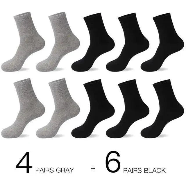 Business Simple White Cotton Socks 10 Pairs Men Breathable Socks Spring Summer Socks for Men Heavy Duty Reinforced Cotton Socks For Men