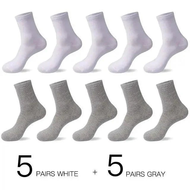 Business Simple White Cotton Socks 10 Pairs Men Breathable Socks Spring Summer Socks for Men Heavy Duty Reinforced Cotton Socks For Men