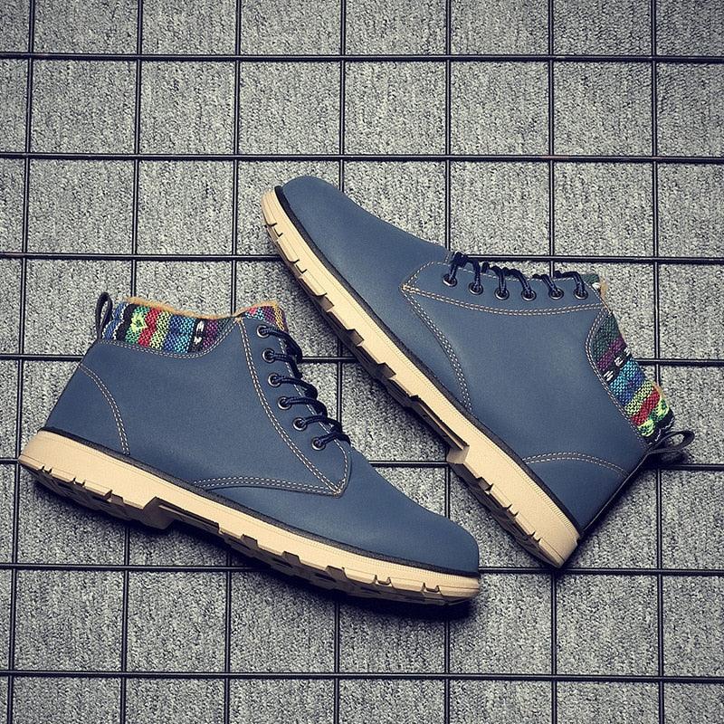 Business Soft Mens Boots Winter Shoes Waterproof Snow Boots With Warm Plush Winter Footwear Casual Boots Winter Hiking Boots Lining Outdoor Anti Slip Outdoor Sport Shoes