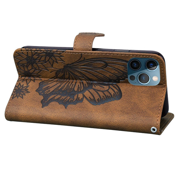 Butterfly Leather Flip Cover For iPhone 14  X XS XR 13 12 11 Pro Max 12 MINI Phone Wallet Case PU Leather Wallet Case Butterfly Flower Pattern Design Magnetic Flip Case Shockproof Protective Cover
