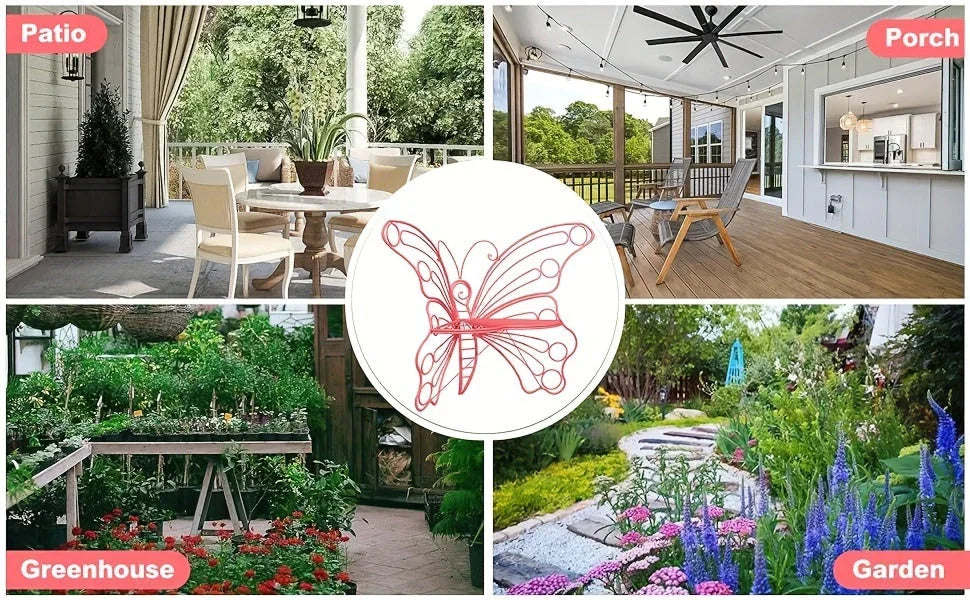 Butterfly Metal Garden Bench with Handcrafted Back Support