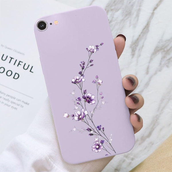 Butterfly Pattern Design Trendy Mobile Phone Case Protective Case For iPhone 7 8 SE 2020 Flower Cartoon Celular Case For iPhone7 8 SE2020 se 2020 se2020 A1778 A1660 A1779 Silicon Matte TPU Cover