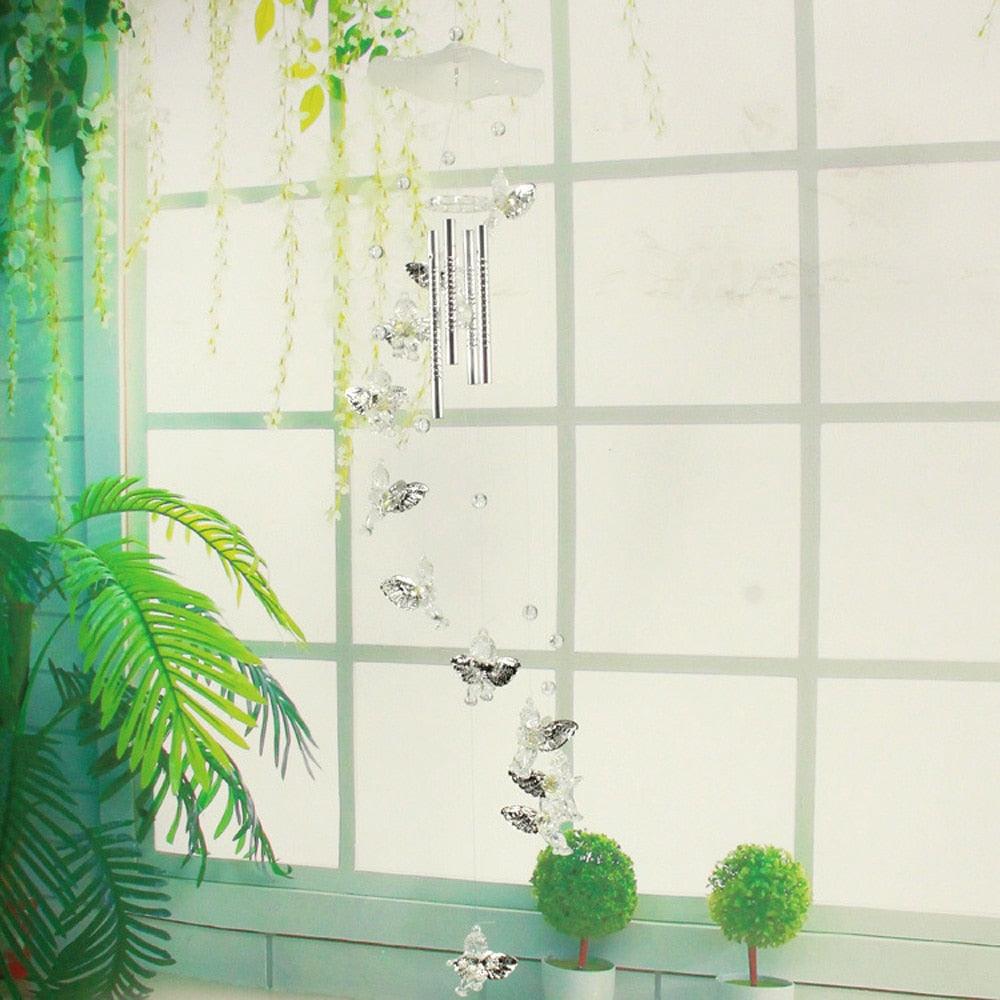 Butterfly Wind Chimes Outdoor Metal Wind Chimes Yard Garden Bell Wind Chime Window Bells Wall Hanging Decorations Home Decor Wooden Wind Romantic Wind Chime For Patio Garden Outside Indoor Balcony Window