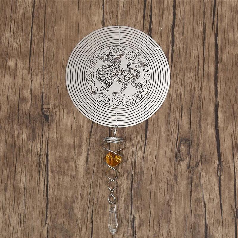 Butterfly Wind Spinner Hanging With Gazing Ball Spiral Tail 3D Metal Rotating Outdoor Stainless Steel Butterfly Metal Wind Chime Christmas Pendant Hanging Spiral Wind-chimes Garden Yard Home Decor