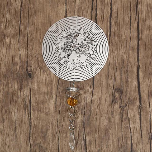 Butterfly Wind Spinner Hanging With Gazing Ball Spiral Tail 3D Metal Rotating Outdoor Stainless Steel Butterfly Metal Wind Chime Christmas Pendant Hanging Spiral Wind-chimes Garden Yard Home Decor