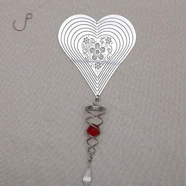 Butterfly Wind Spinner Hanging With Gazing Ball Spiral Tail 3D Metal Rotating Outdoor Stainless Steel Butterfly Metal Wind Chime Christmas Pendant Hanging Spiral Wind-chimes Garden Yard Home Decor