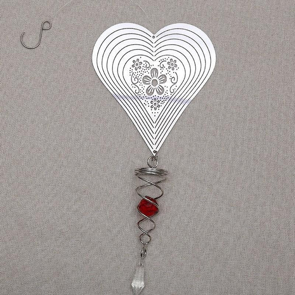 Butterfly Wind Spinner Hanging With Gazing Ball Spiral Tail 3D Metal Rotating Outdoor Stainless Steel Butterfly Metal Wind Chime Christmas Pendant Hanging Spiral Wind-chimes Garden Yard Home Decor