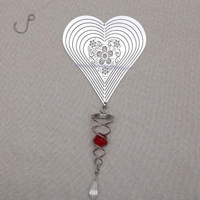 Butterfly Wind Spinner Hanging With Gazing Ball Spiral Tail 3D Metal Rotating Outdoor Stainless Steel Butterfly Metal Wind Chime Christmas Pendant Hanging Spiral Wind-chimes Garden Yard Home Decor