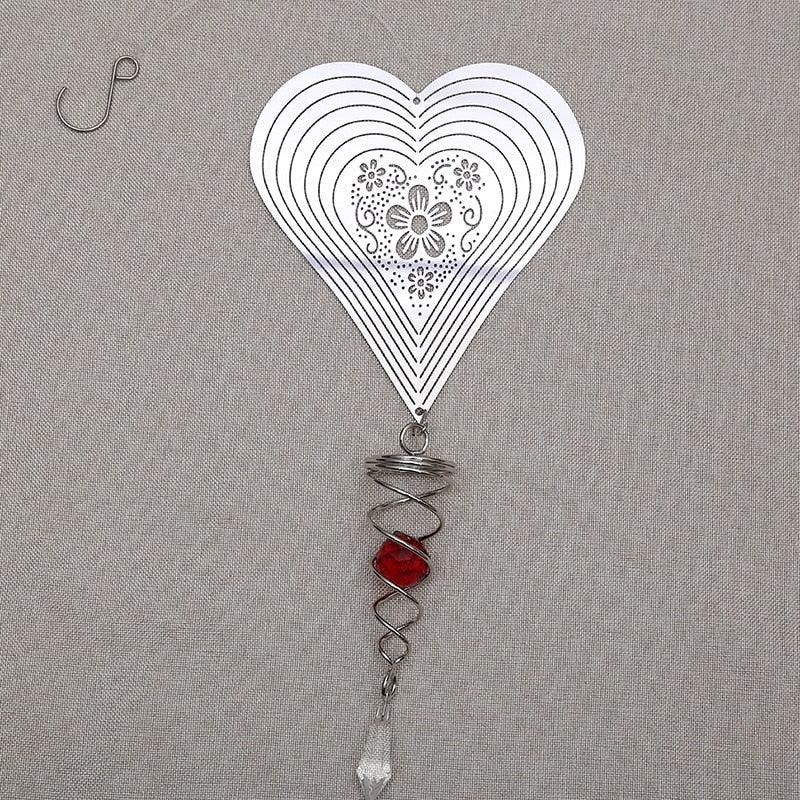 Butterfly Wind Spinner Hanging With Gazing Ball Spiral Tail 3D Metal Rotating Outdoor Stainless Steel Butterfly Metal Wind Chime Christmas Pendant Hanging Spiral Wind-chimes Garden Yard Home Decor