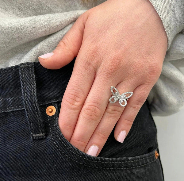 Crystal Butterfly Ring - 4 Sizes - Gifts for You 'n Me