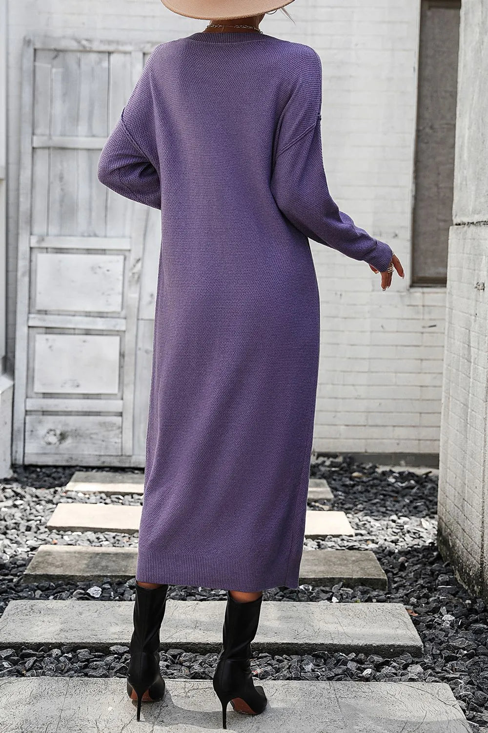 Button knit sweater dress fashionable temperament commuting women's sweater women