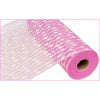 10" Snowball Deco Mesh Ribbon: Pink & White (10 Yards)