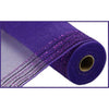 10.5" Border Stripe Tinsel Mesh Ribbon: Purple (10 Yards)
