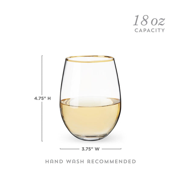 Gilded Stemless Wine Glasses